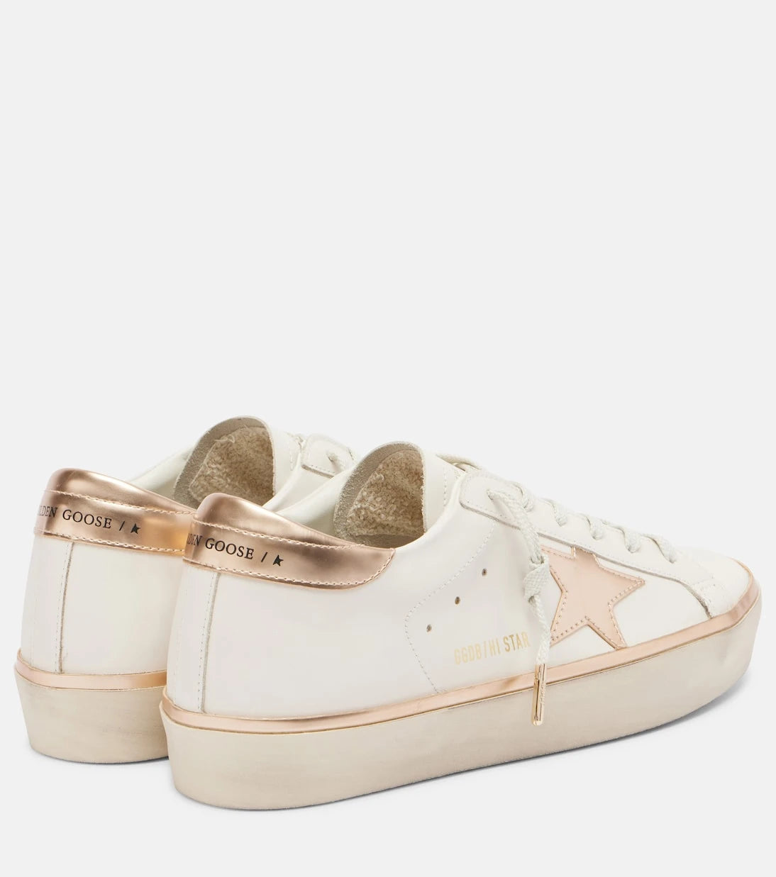 Golden Goose - أحذية رياضية هاي ستار جلدية