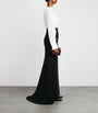 Roland Mouret Black Cady Train Maxi Skirt