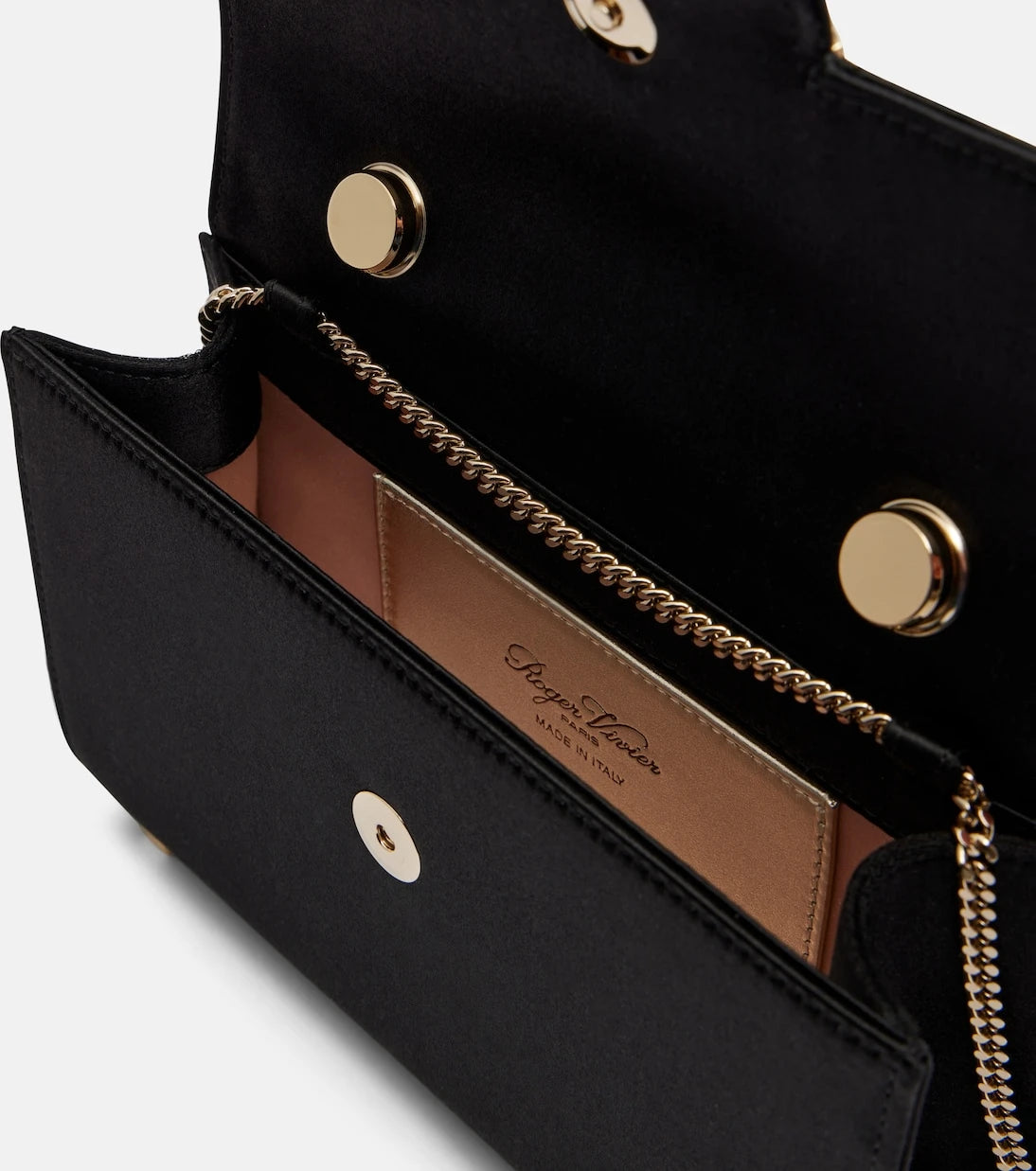 Roger Vivier - Jewel Efflorescence Mini satin top-handle bag