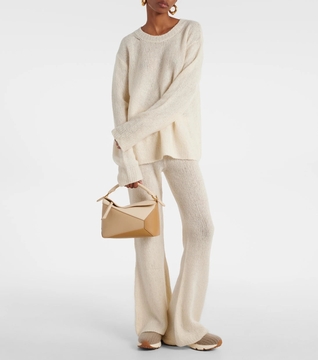 Tod's - Leather-trimmed knit sneakers