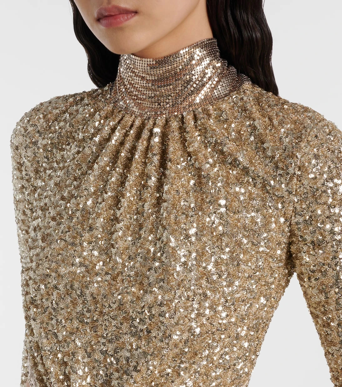 Rabanne - Sequined gathered gown