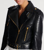 Balmain Black Leather Biker Jacket