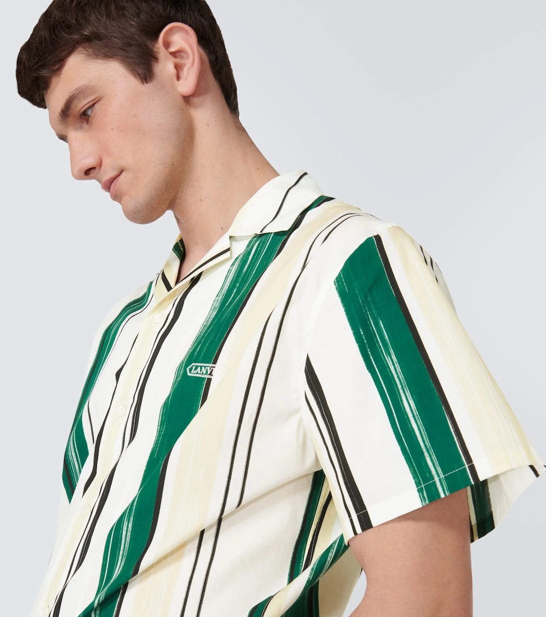 Lanvin - Striped cotton bowling shirt