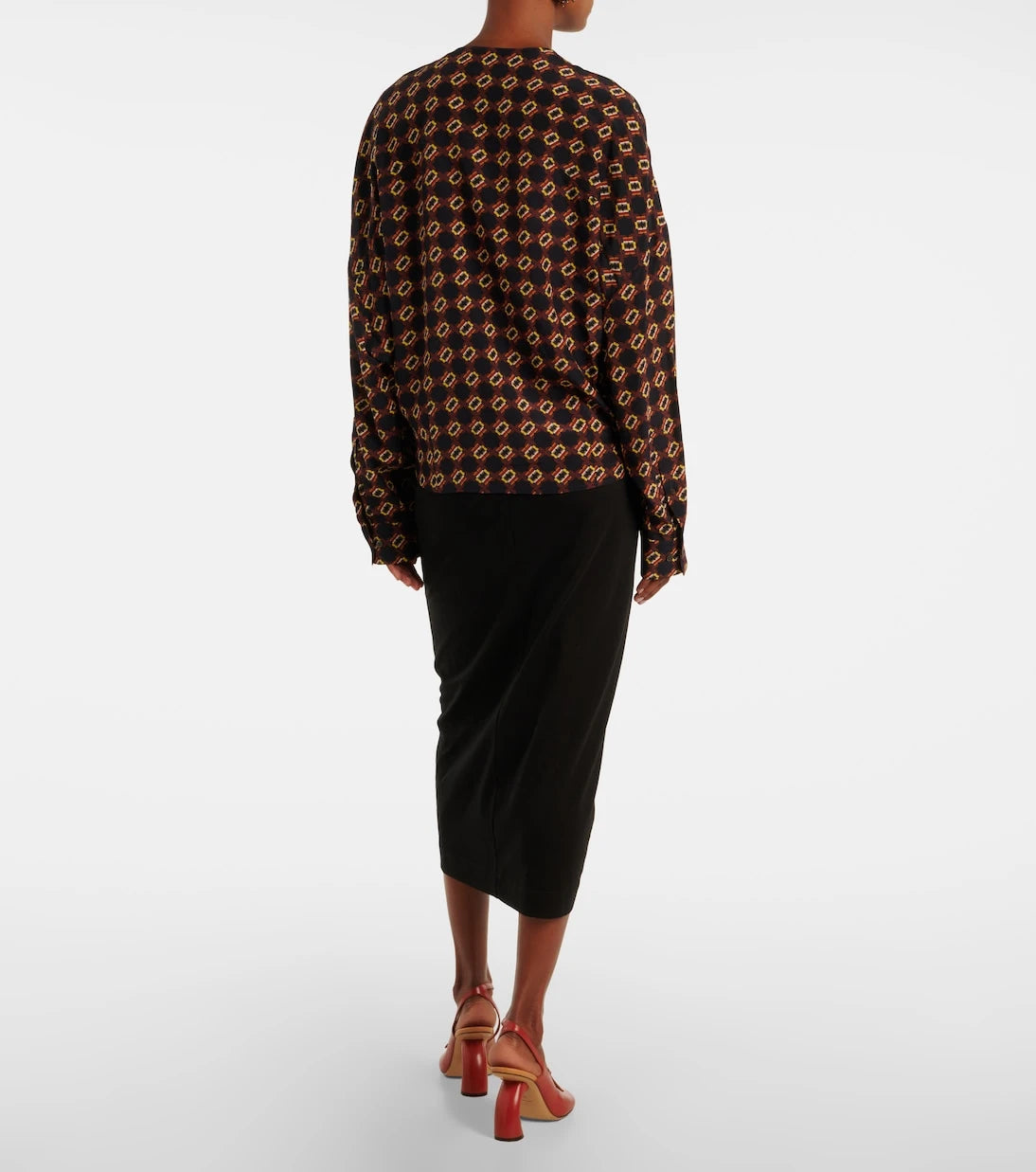 Dries Van Noten - Draped printed silk top