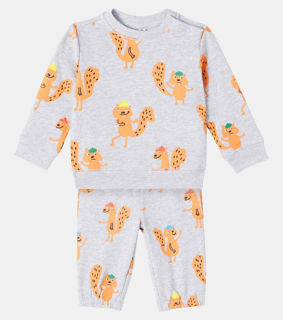 Stella McCartney Kids - طقم رياضي من القطن الجيرسيه المطبوع للأطفال الرُضّع