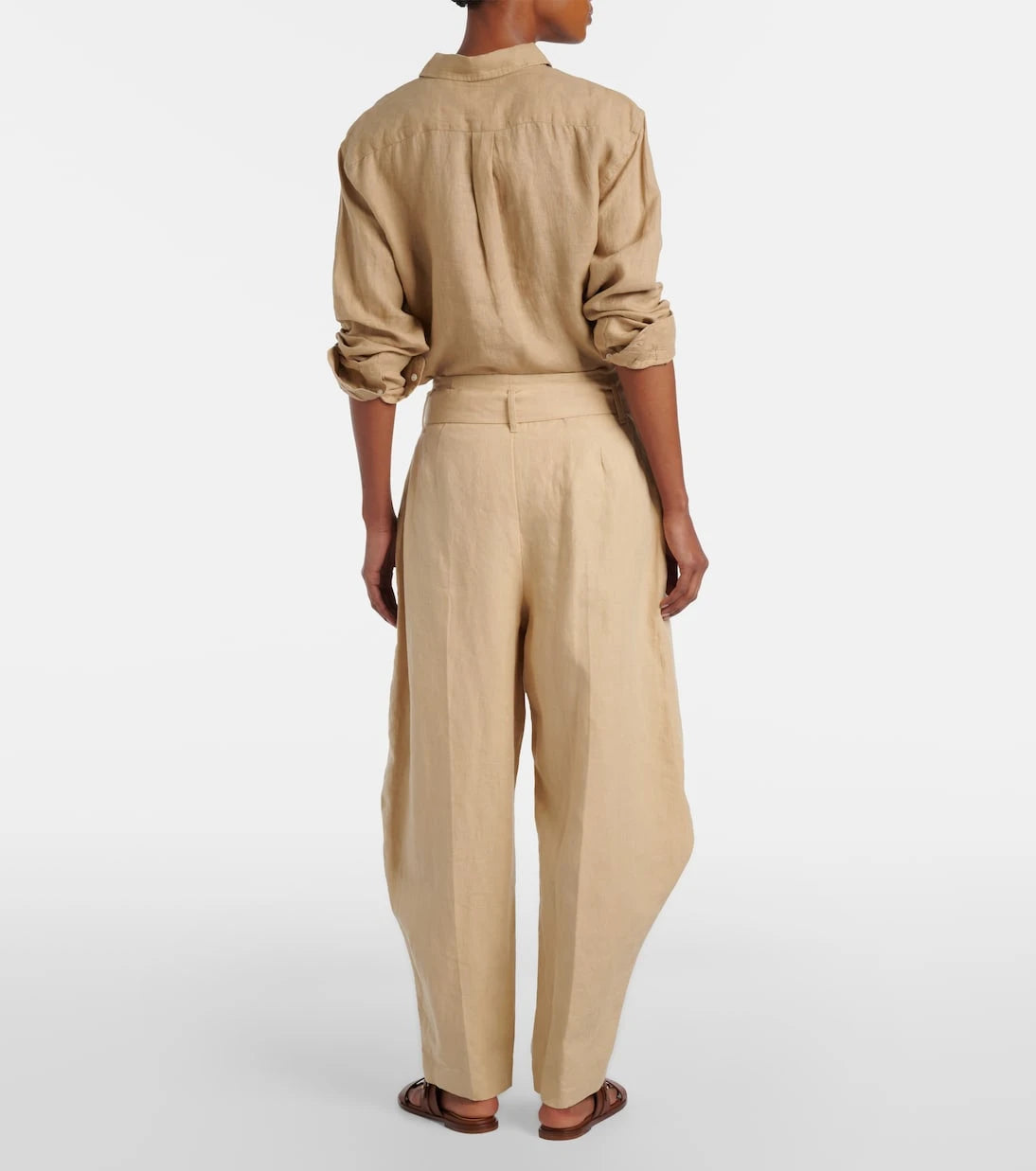 Polo Ralph Lauren - Belted linen barrel-leg pants