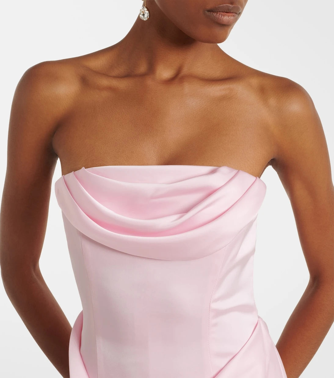 Rotate - Corsage draped satin gown