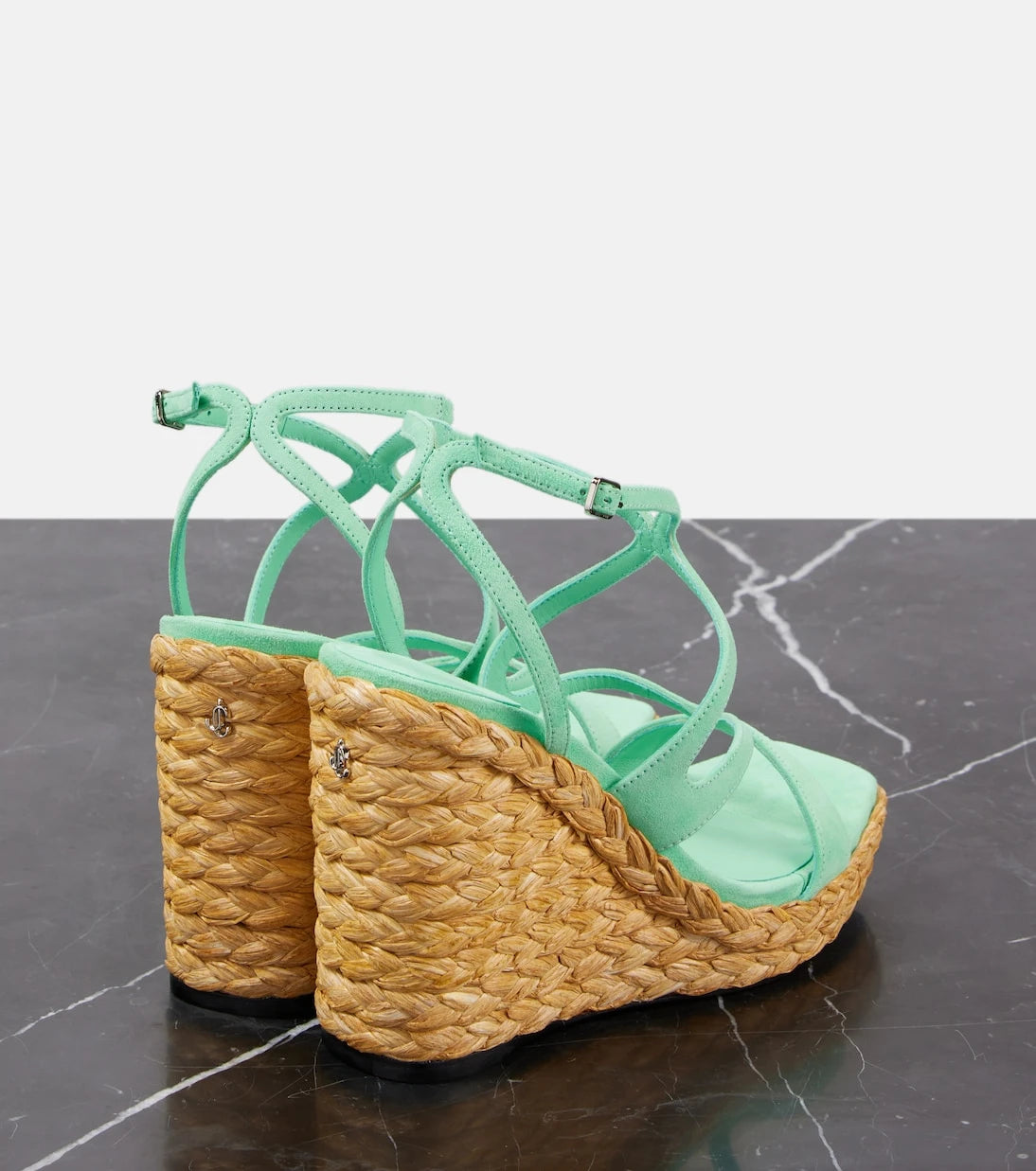 Jimmy Choo - Ayla 110 suede espadrille wedges