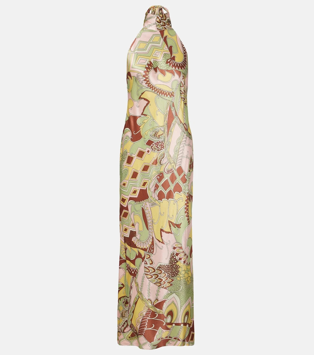 Rixo - Maura printed halterneck satin midi dress