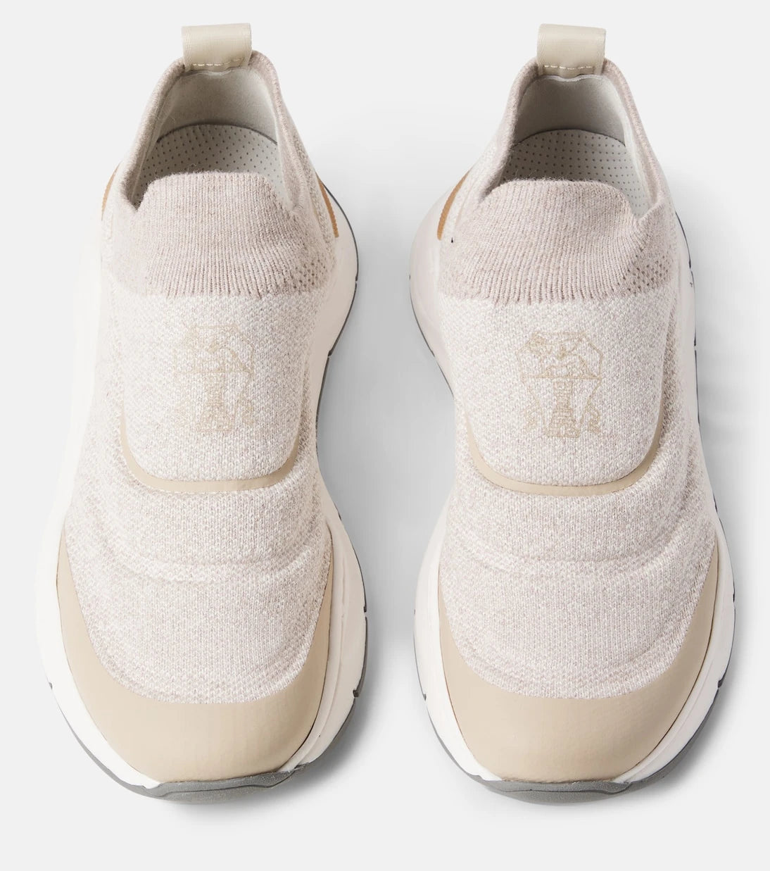 Brunello Cucinelli Kids - Logo knitted slip-on sneakers
