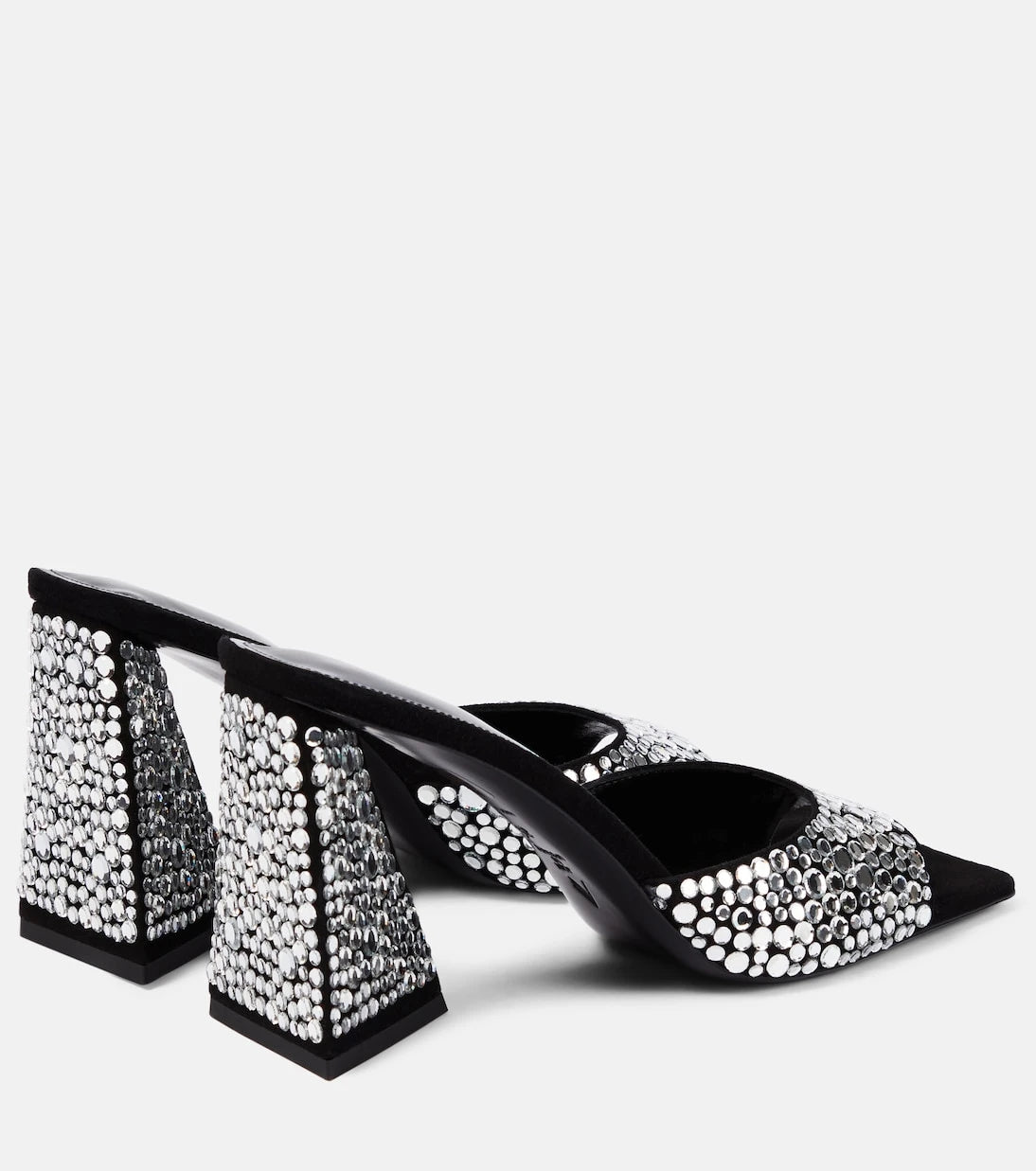 The Attico - Mini Devon 85 embellished suede mules
