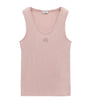 LOEWE Pink Silk-Blend Anagram Tank Top