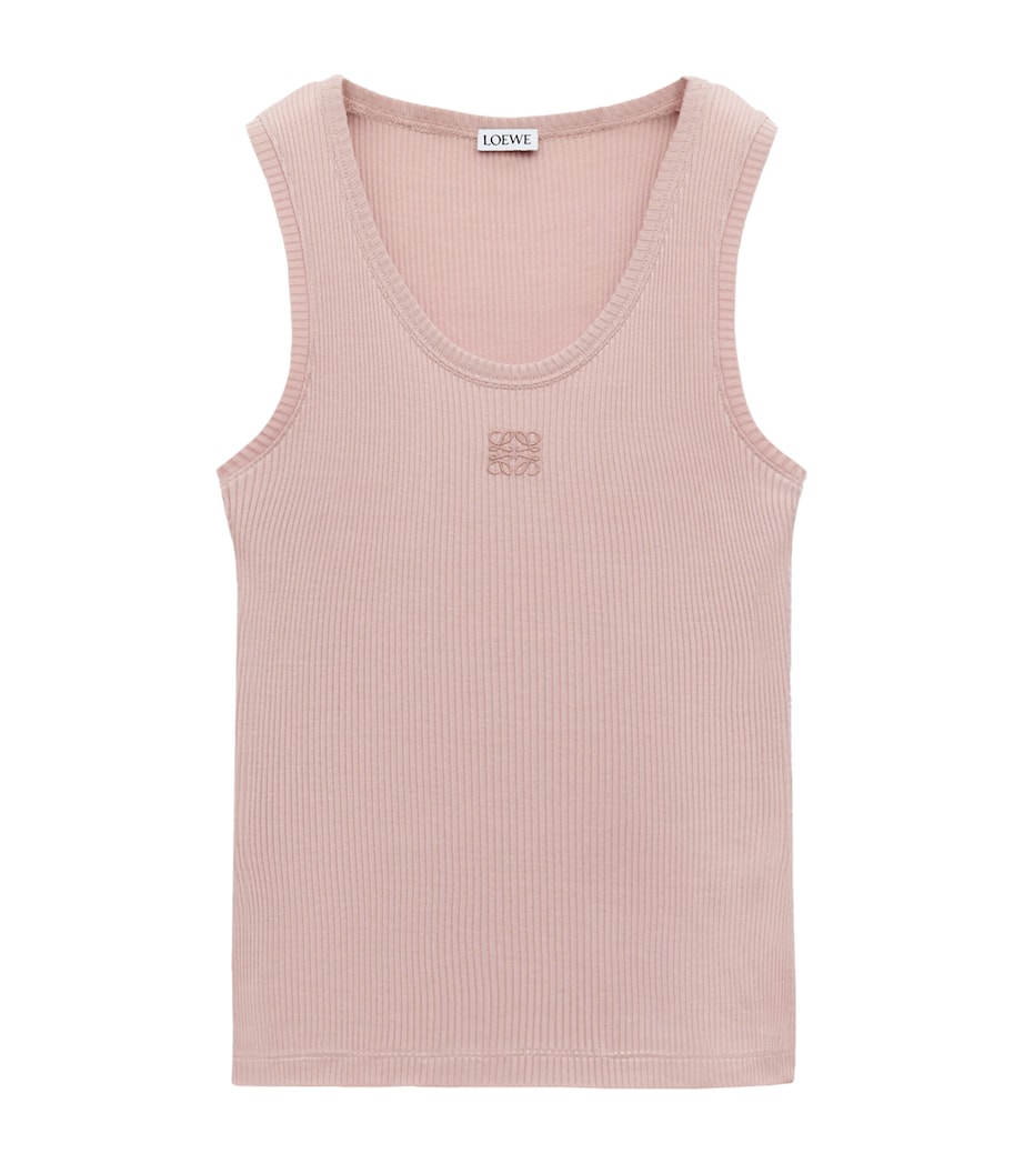 LOEWE Pink Silk-Blend Anagram Tank Top