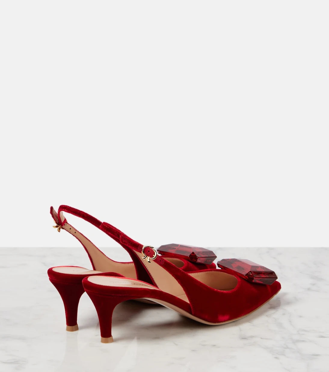 Gianvito Rossi - Jaipur 55 velvet slingback pumps