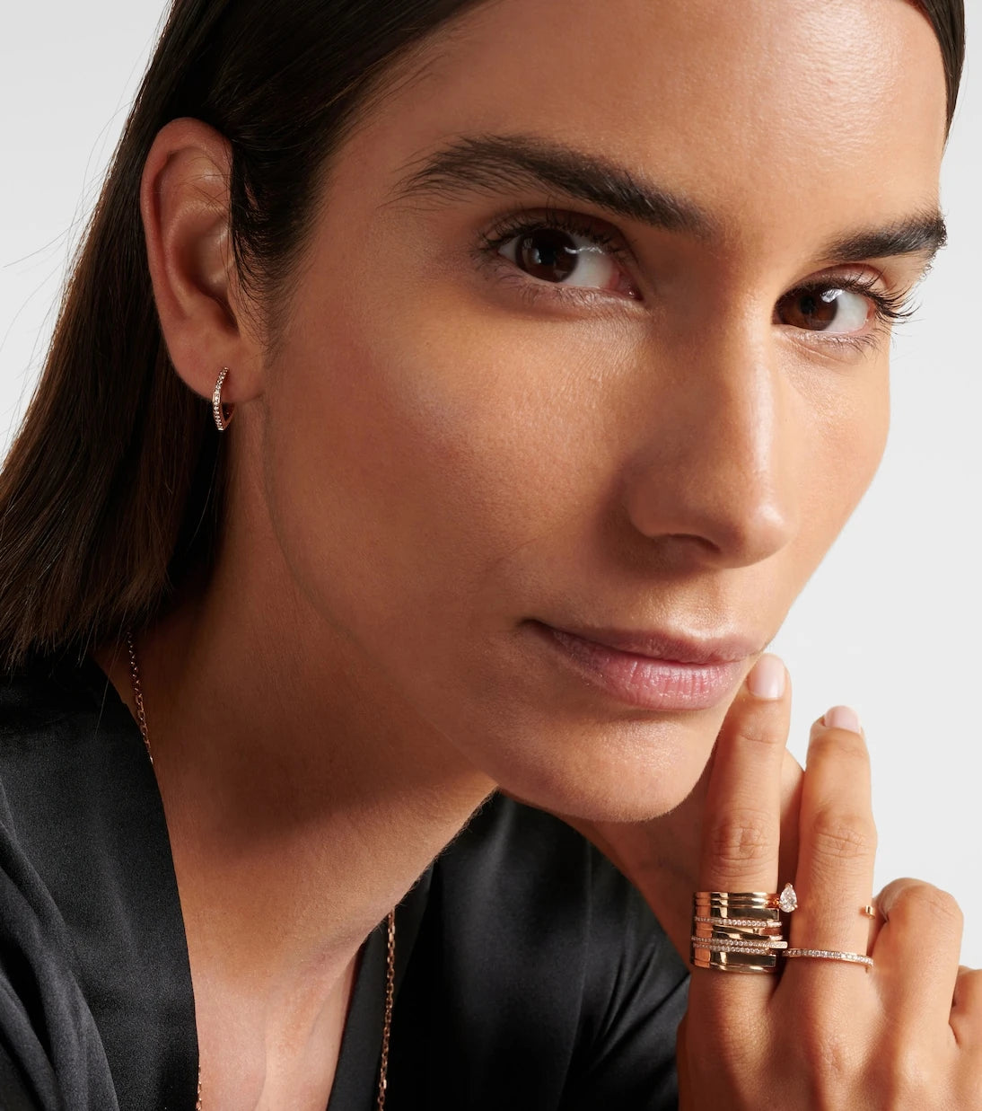 Repossi - Antifer 18kt rose gold single earring with diamonds