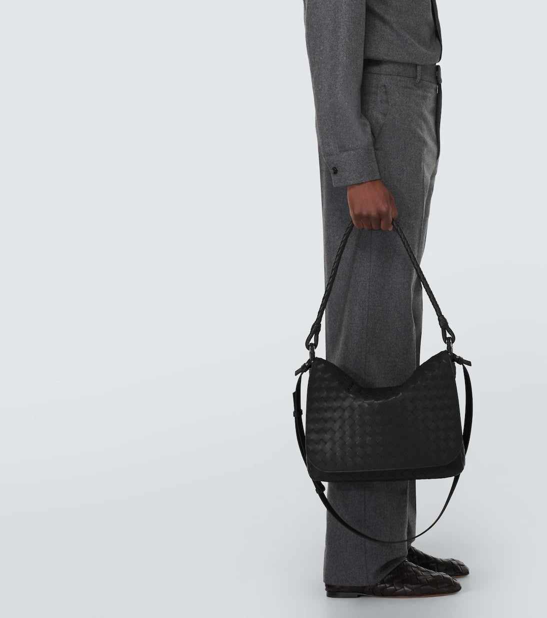 Bottega Veneta - Swing Intrecciato leather messenger bag