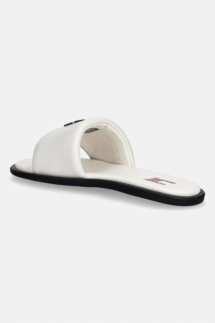 Tommy Jeans düz tabanlı kadın deri terlik TJW SOFT PADDED CASUAL SLIDE