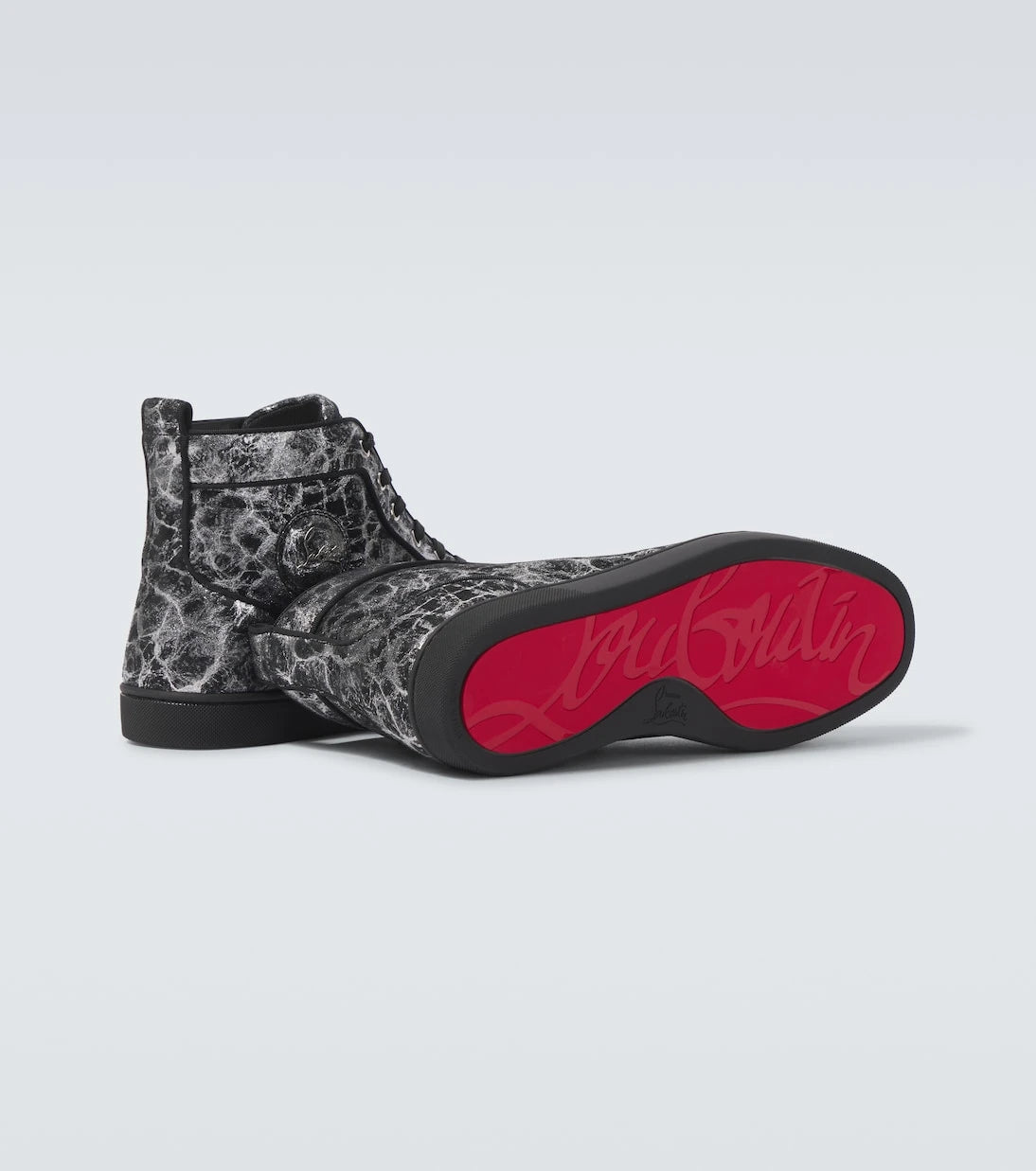 Christian Louboutin - Louis printed leather high-top sneakers