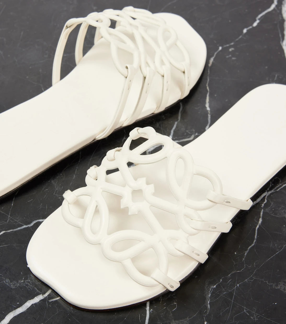 Loewe - Petal Anagram leather slides