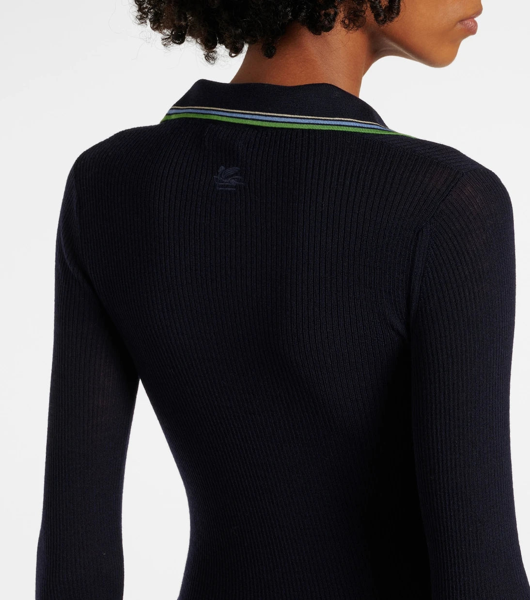 Etro - Printed wool and cotton polo sweater