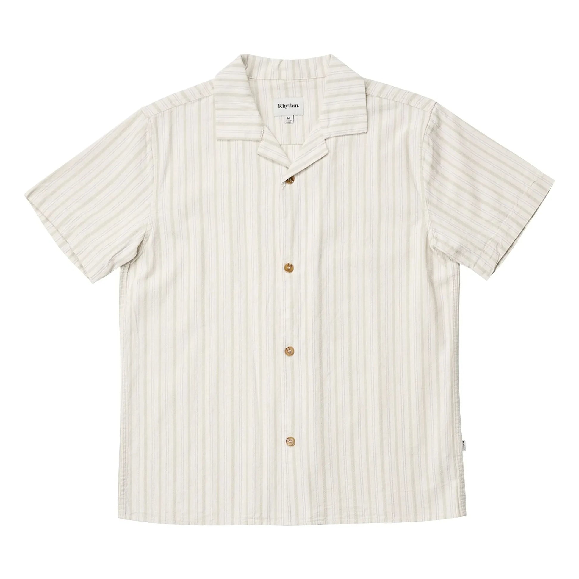 Rhythm - Striped Vacation Short Sleeve Shirt | Cream
