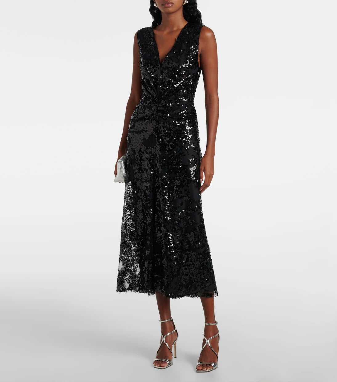 Victoria Beckham - Sequined gathered midi dress