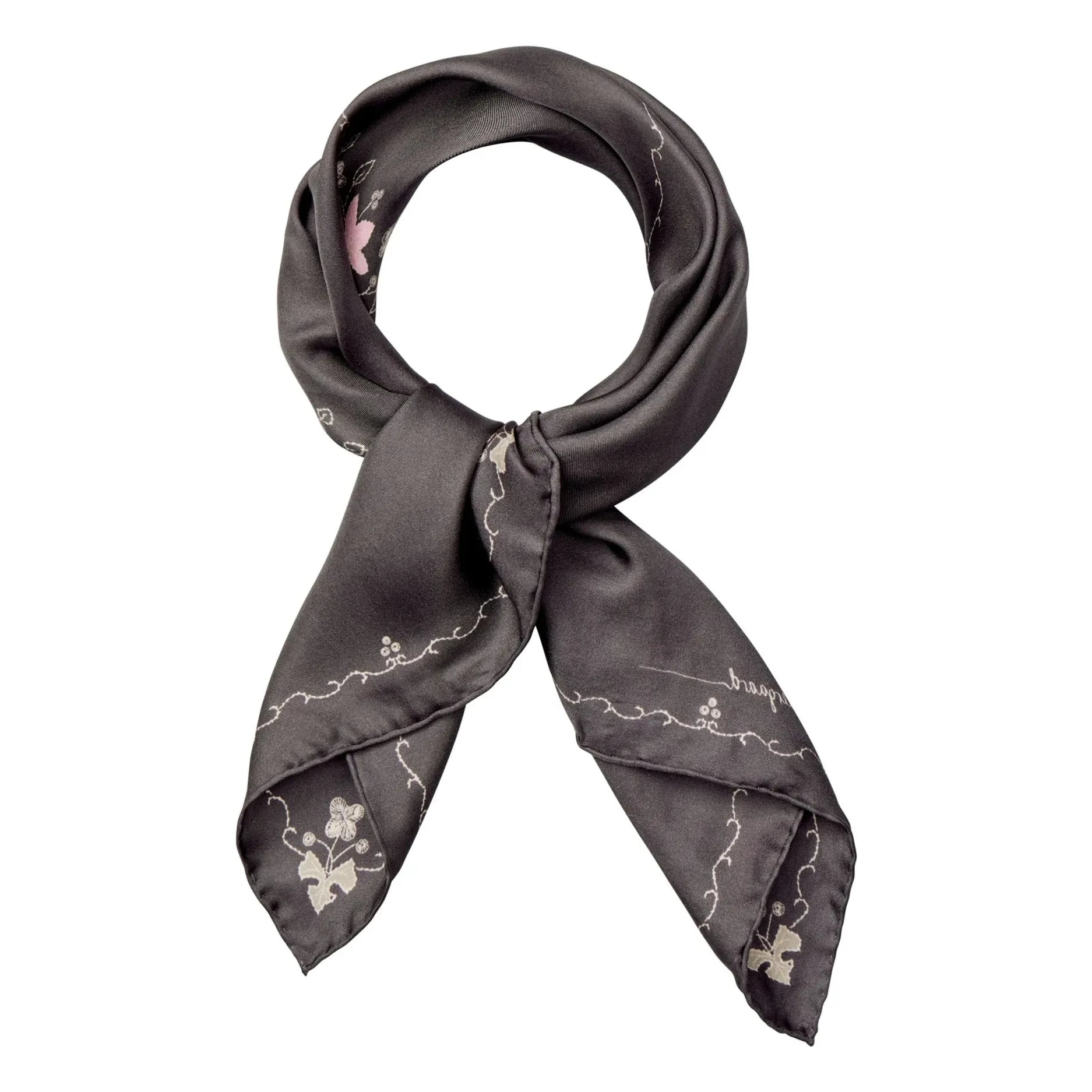 Becksöndergaard - Brodaria Sia Silk Scarf | Charcoal grey