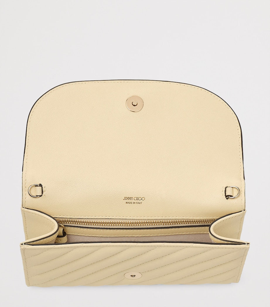 Jimmy Choo Beige Leather Curve Chain Wallet