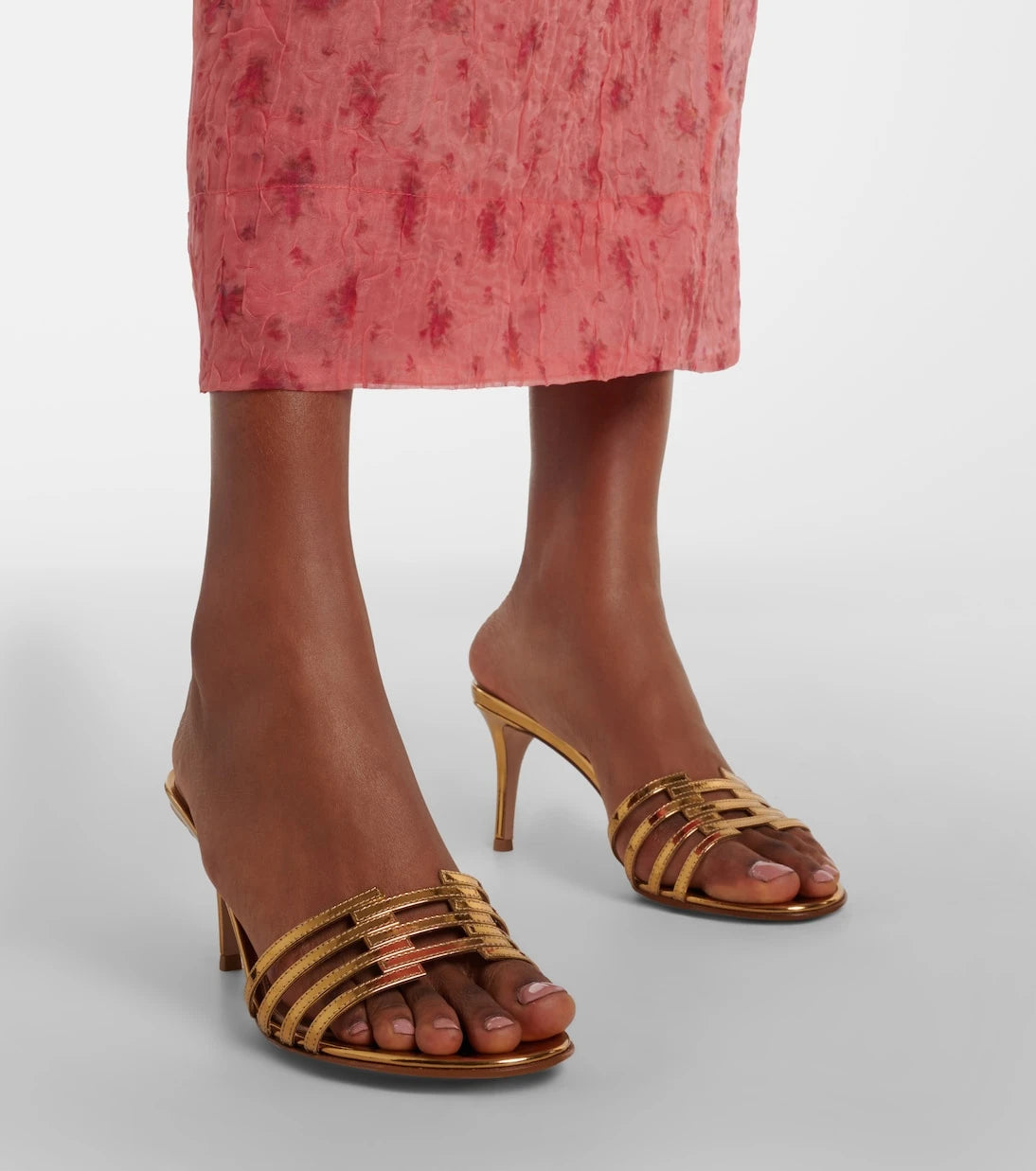 Gianvito Rossi - Metallic leather mules