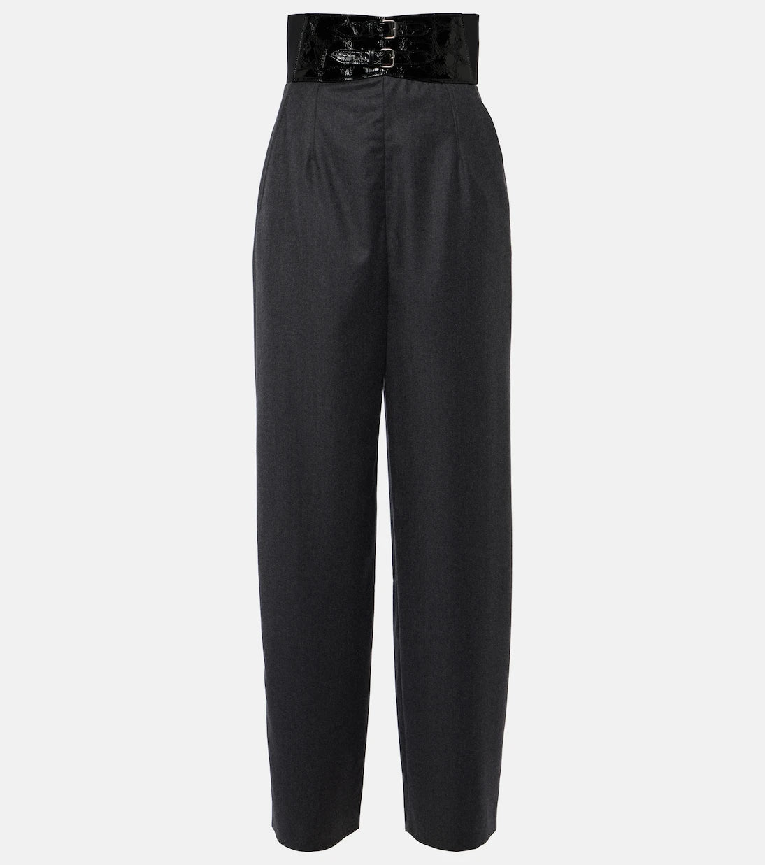 Alaïa - High-rise virgin wool straight pants