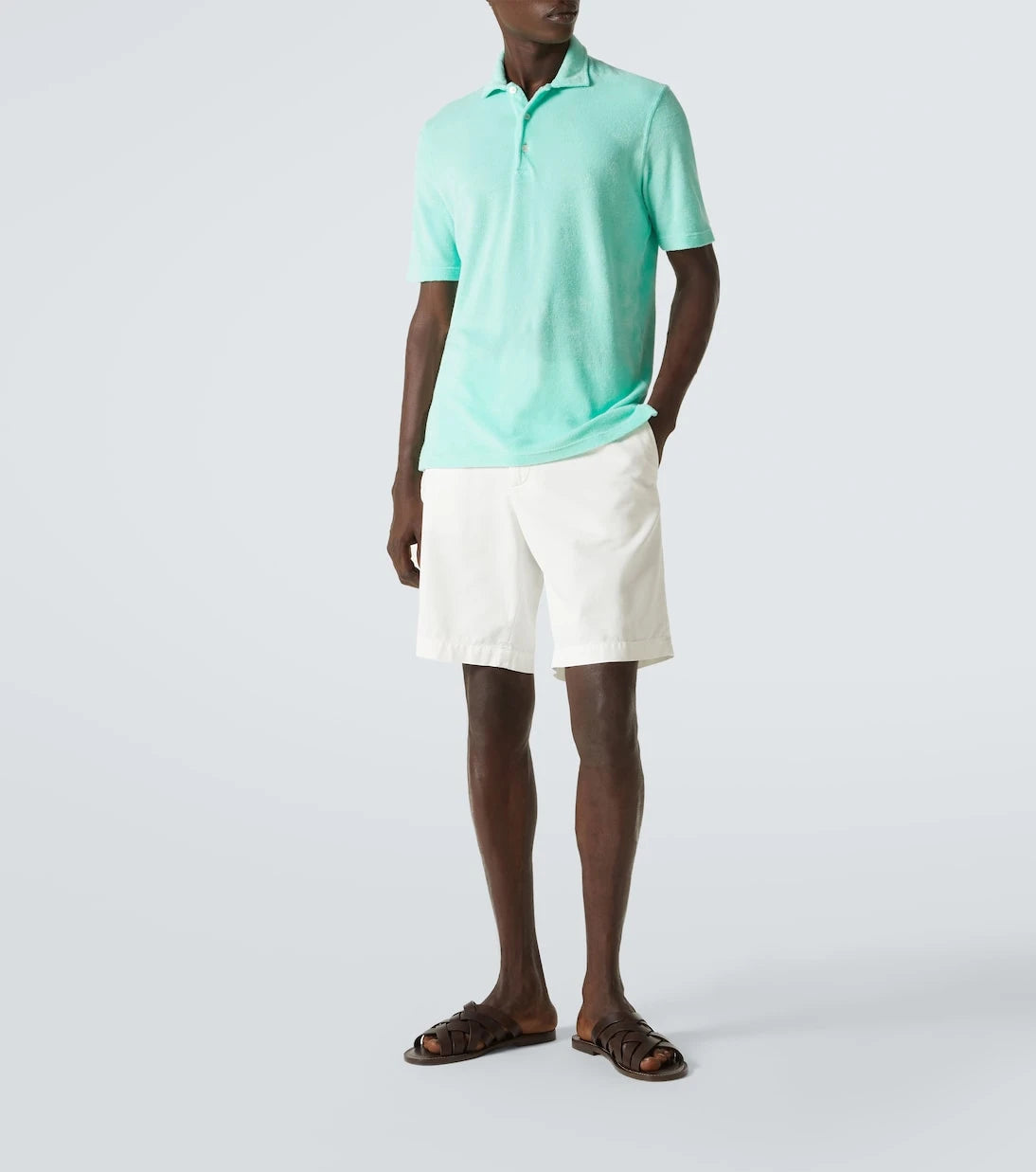 Fedeli - Cotton terry polo shirt