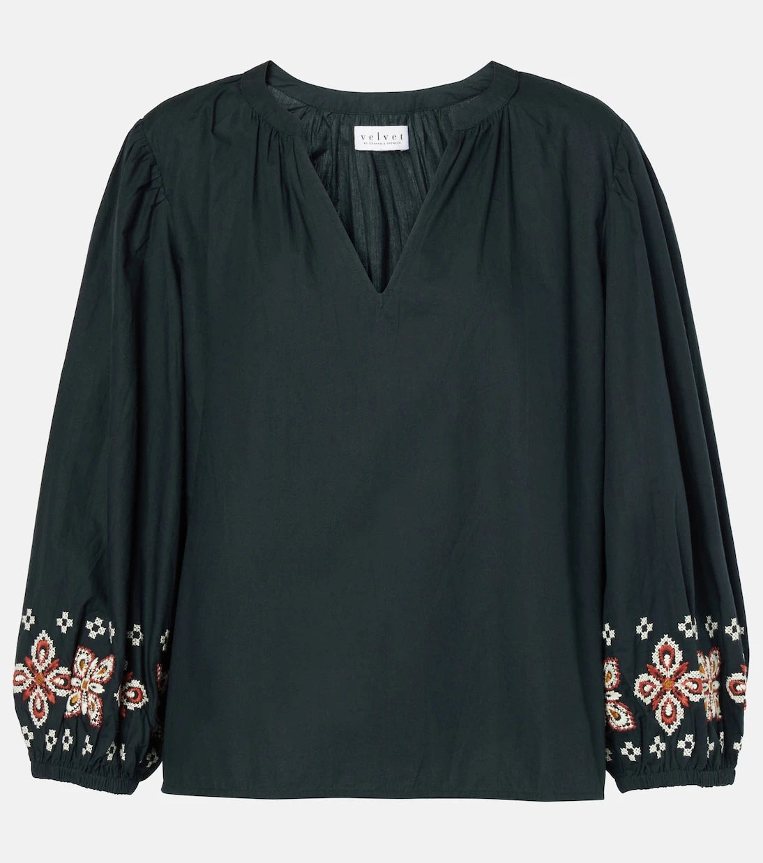Velvet - Paola embroidered cotton blouse