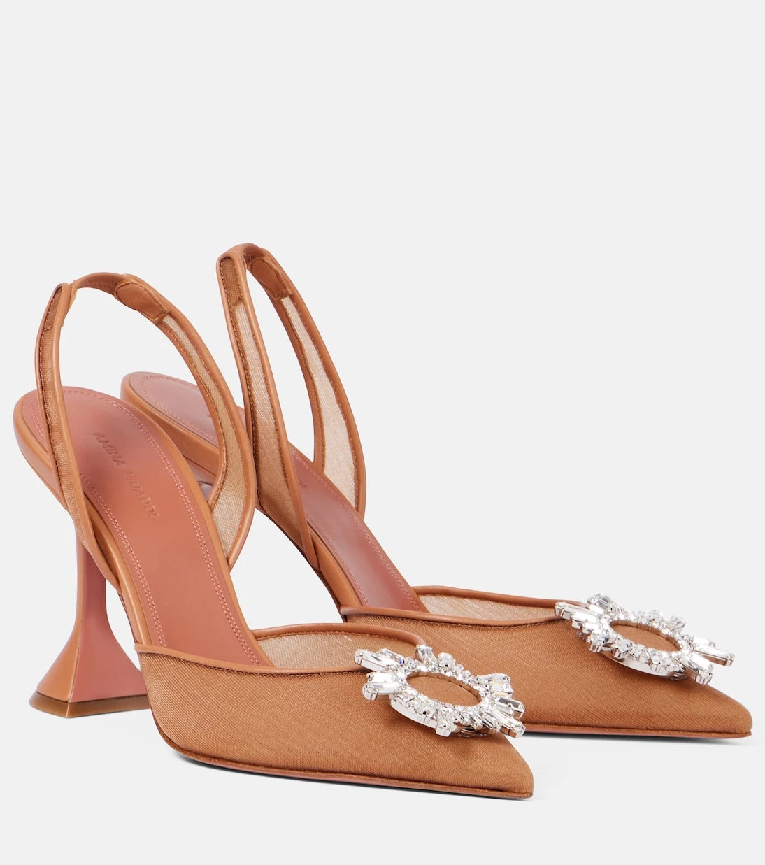 Amina Muaddi - Begum 95 mesh slingback pumps