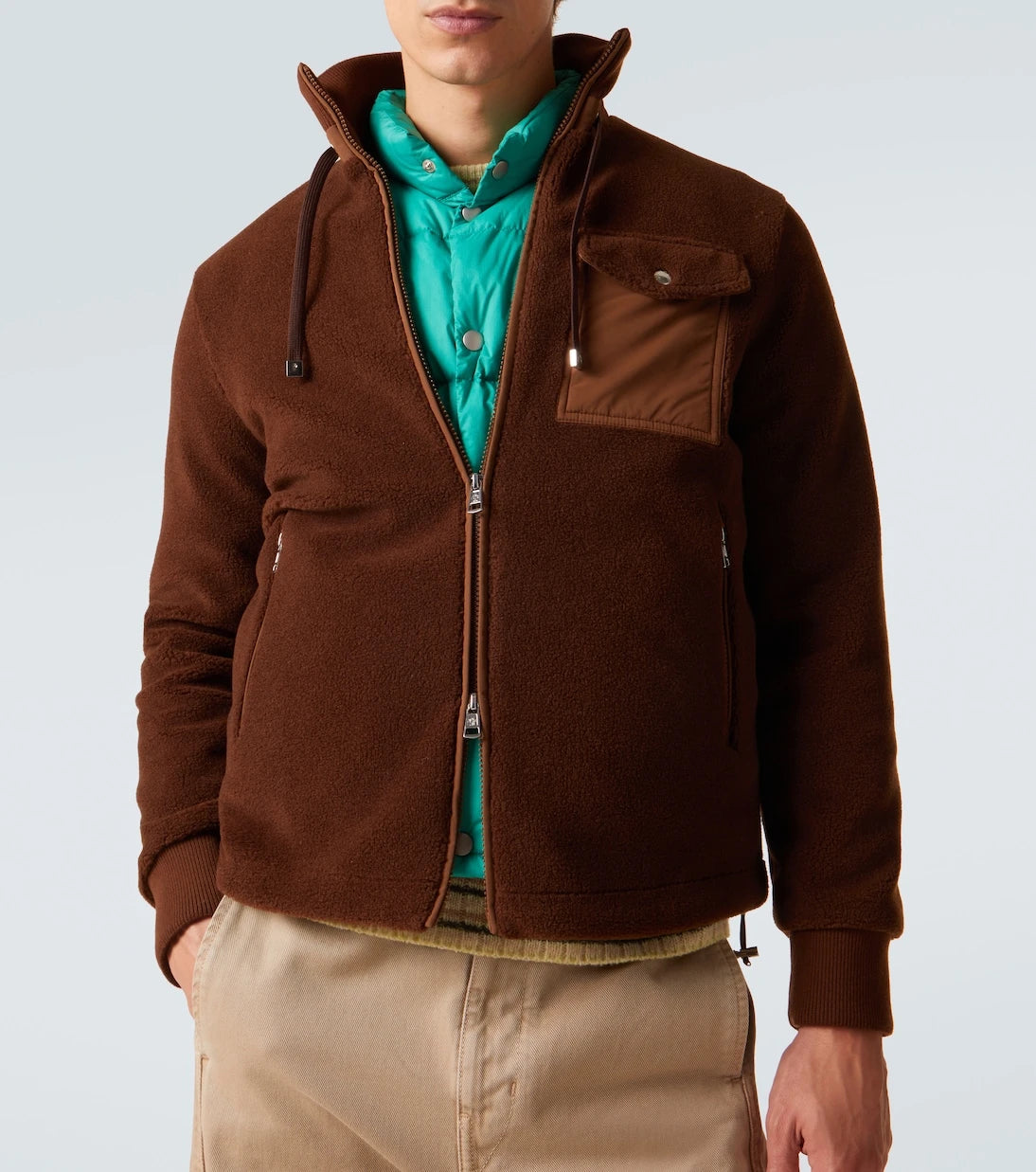 Moncler - Down-paneled teddy cardigan