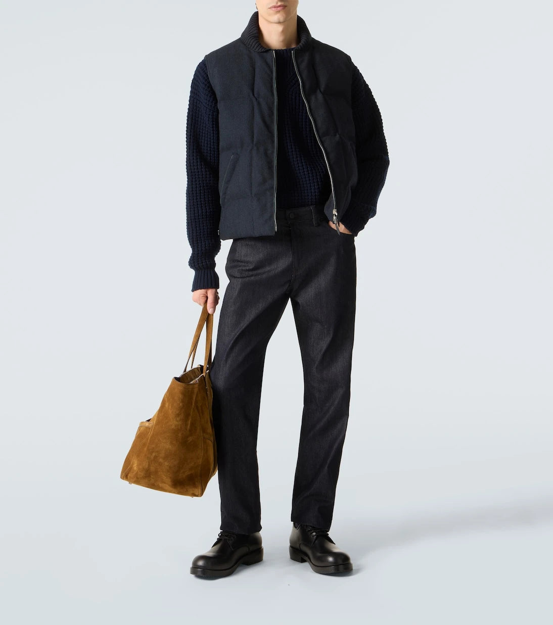 Berluti - Leather-trimmed quilted wool-blend vest