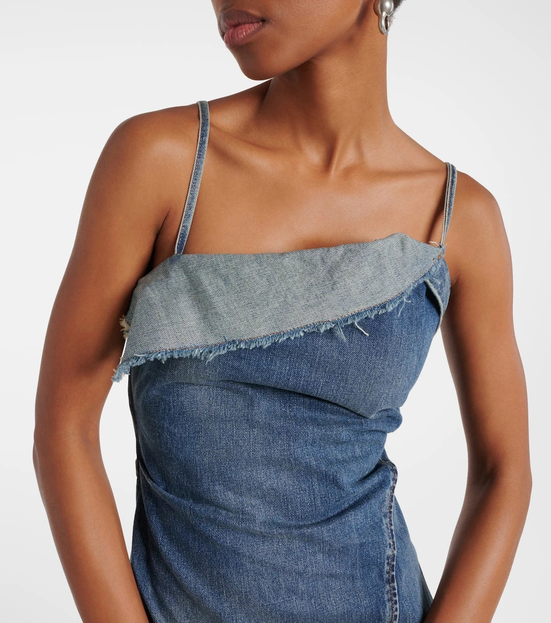 Acne Studios - Delouise ruffled denim midi dress