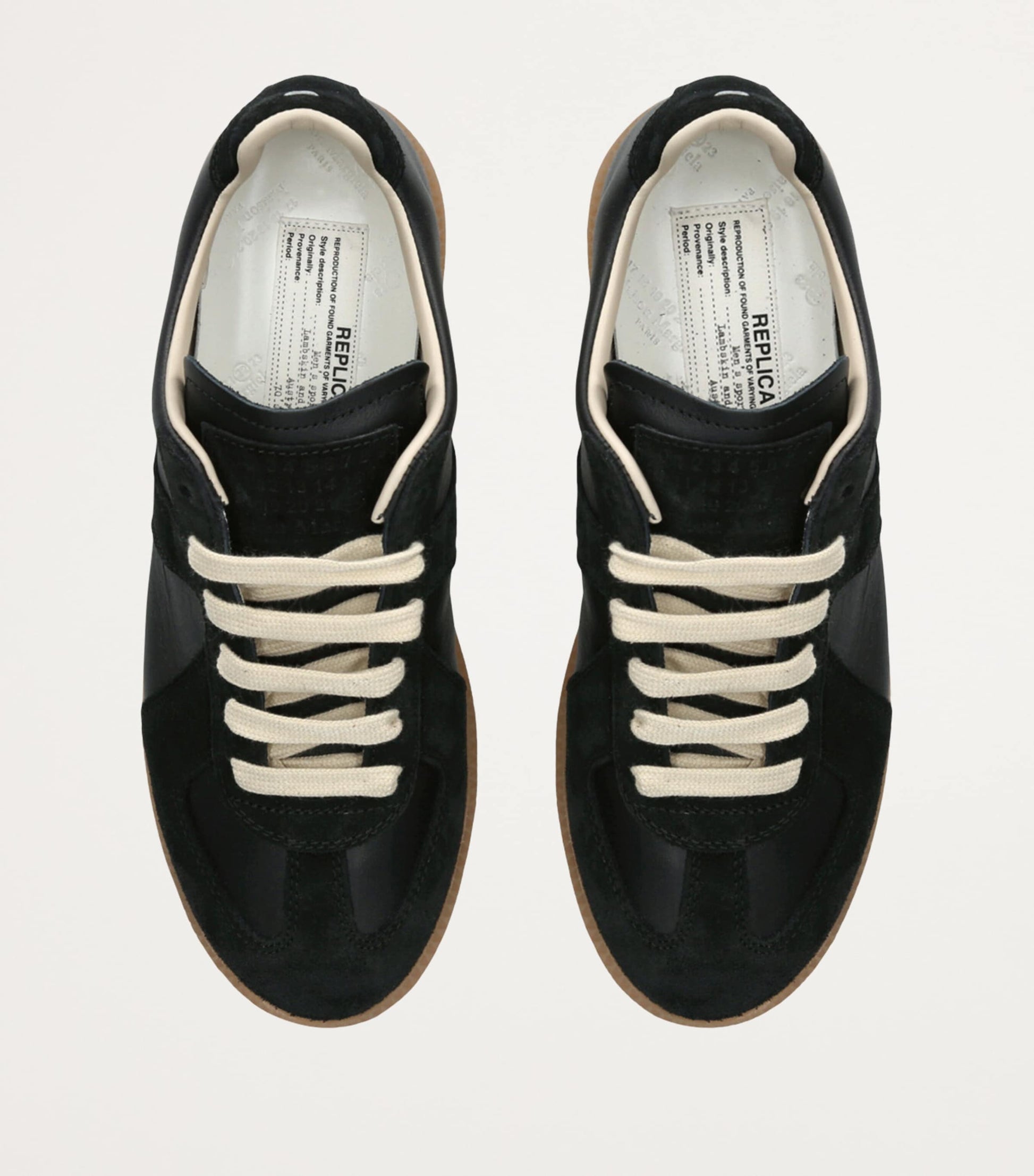 Maison Margiela Black Leather Replica Sneakers