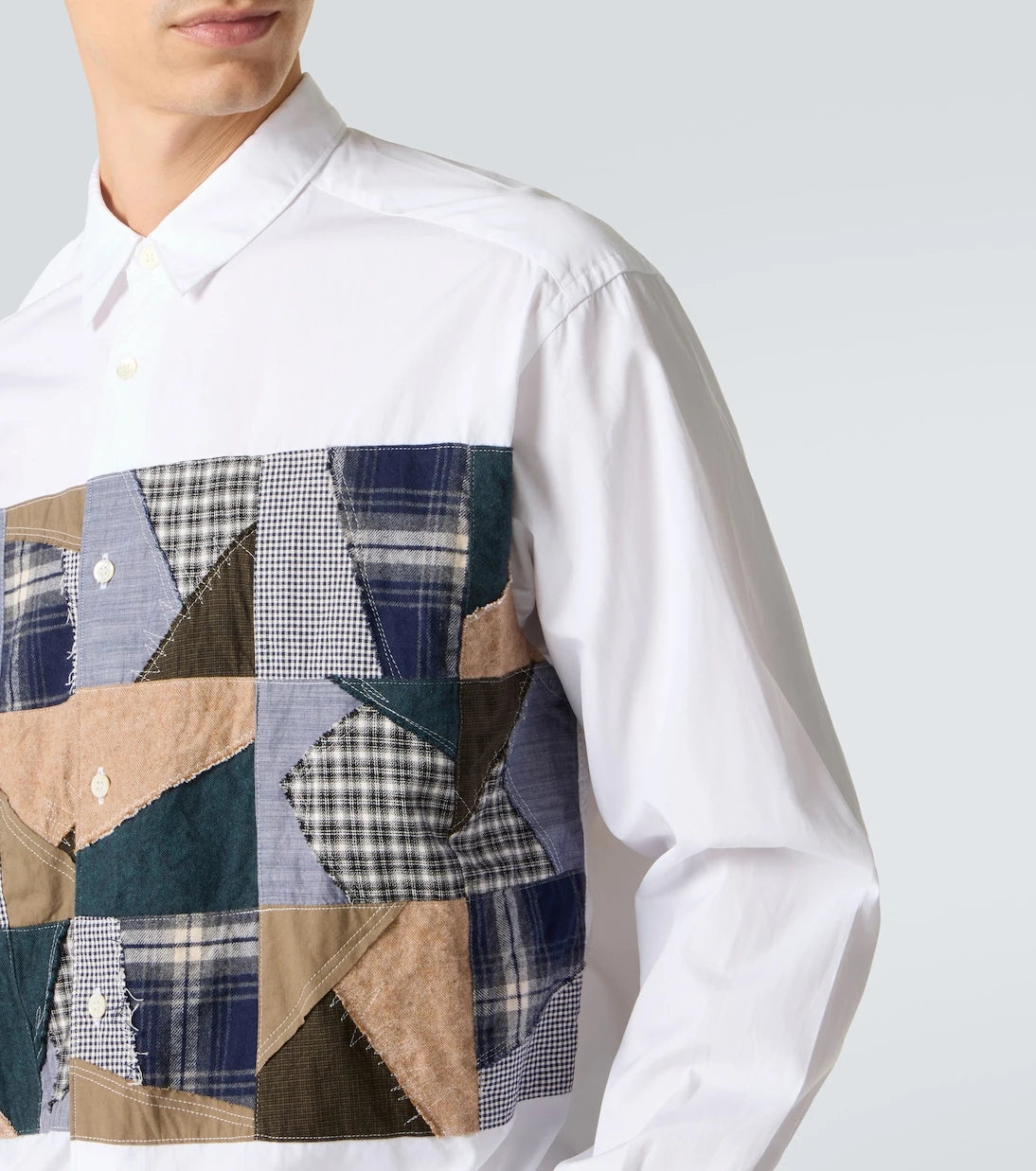 Comme des Garçons Homme - Patchwork cotton poplin shirt