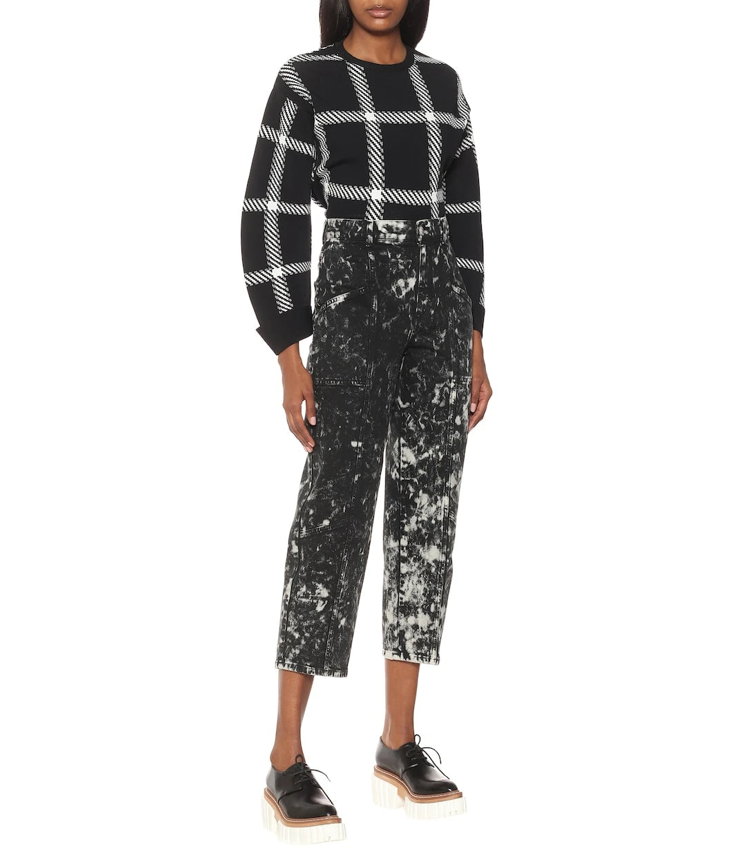 Stella McCartney - Galaxy printed high-rise cropped jeans