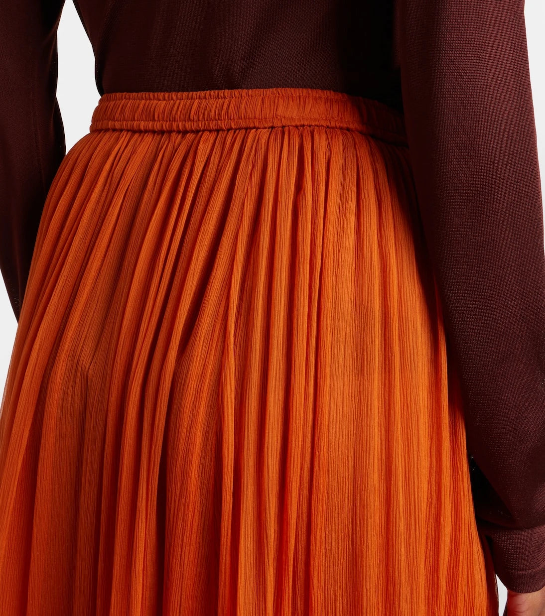 Saint Laurent - Ruffled sheer silk maxi skirt