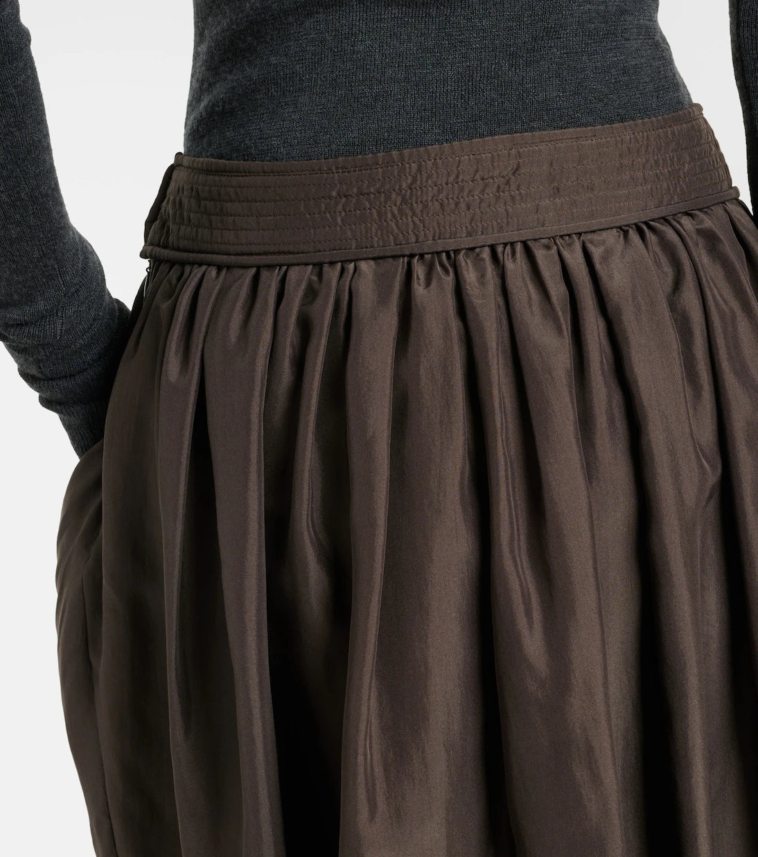 Lemaire - Draped semi-sheer silk midi skirt