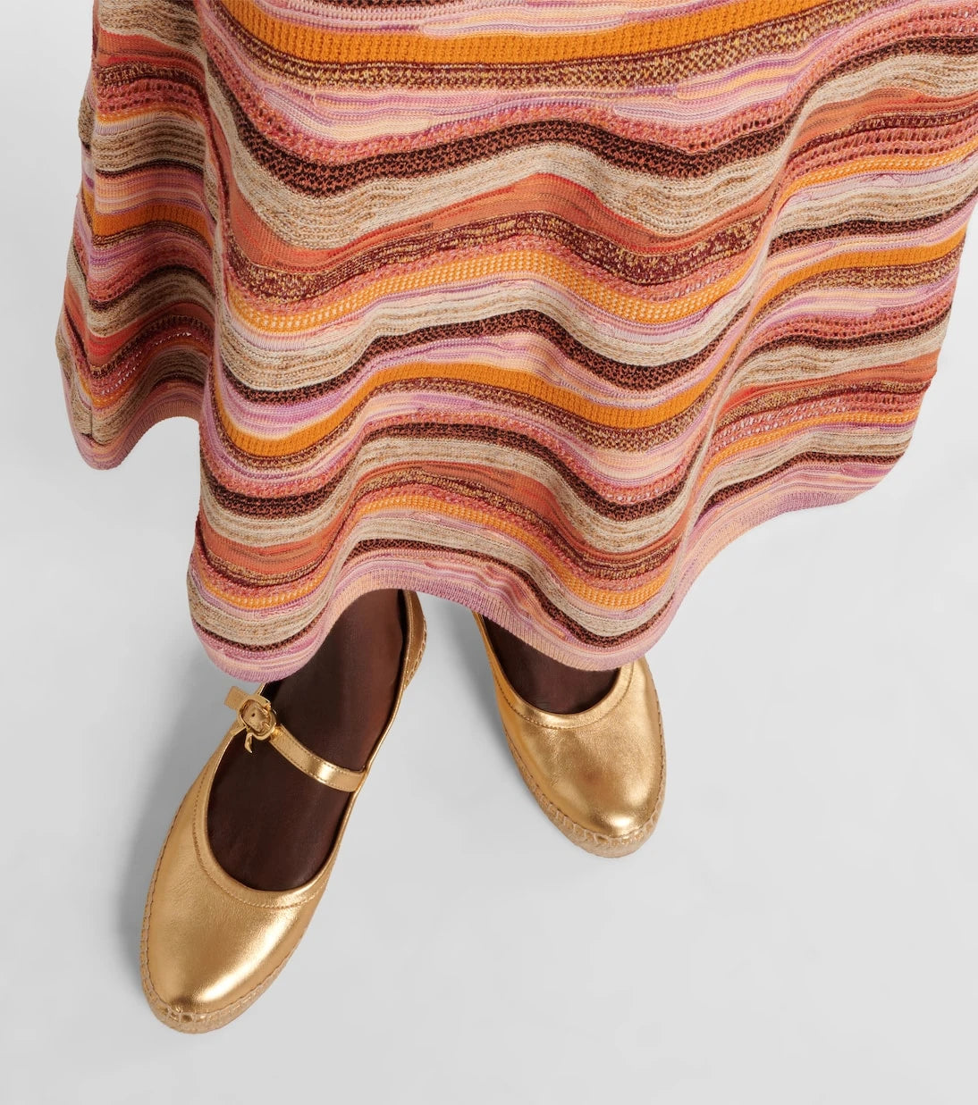 Gianvito Rossi - Elda metallic leather espadrilles