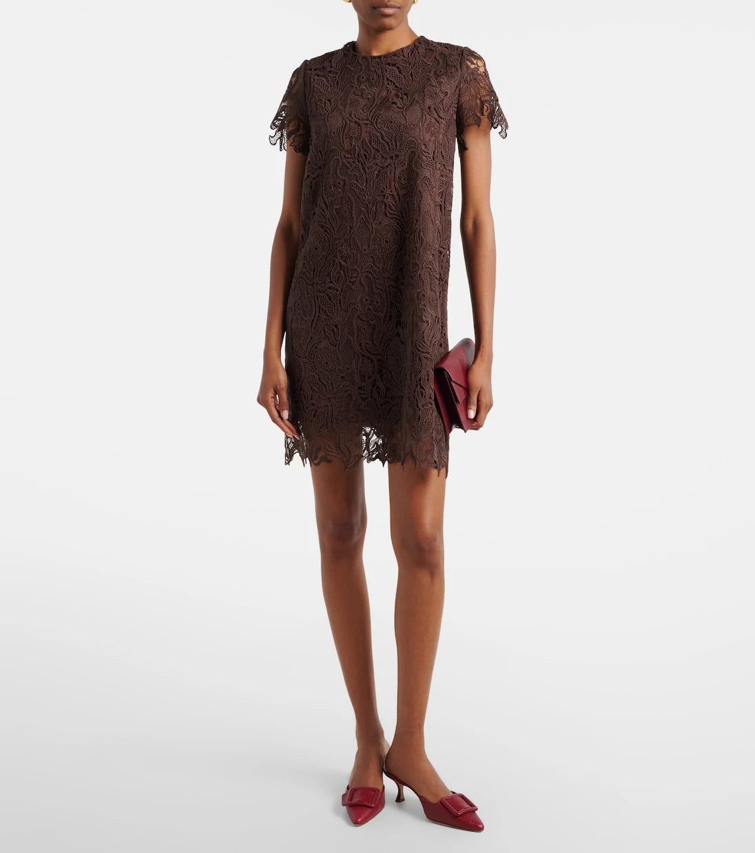 Max Mara - Cotton guipure lace minidress