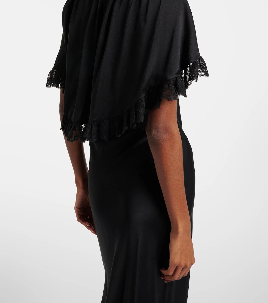 Chloé - Lace-trimmed silk satin maxi dress