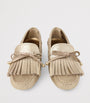 Jimmy Choo Gold Manon Flat Suede Loafers