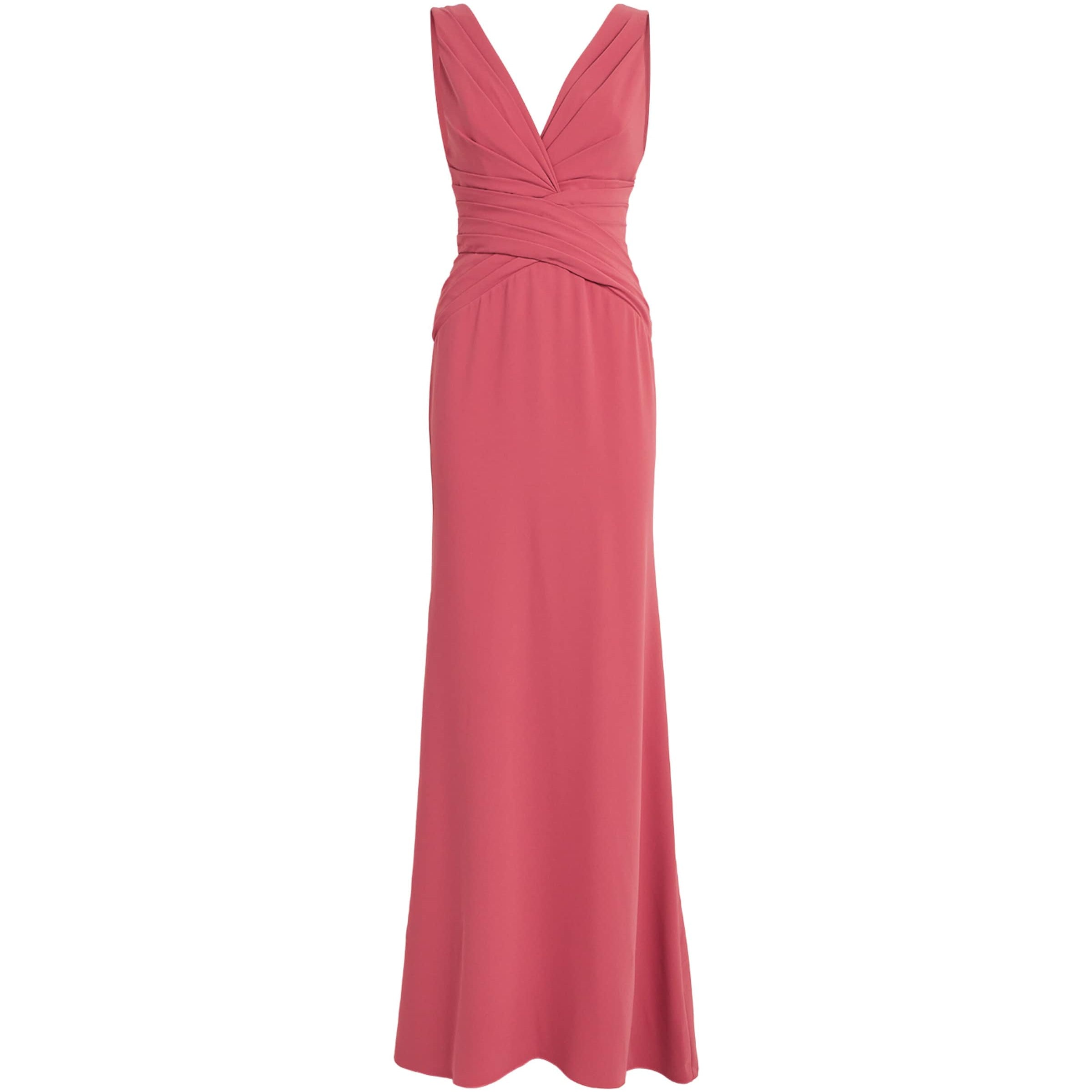 Pink V-Neck Criss-Cross Gown