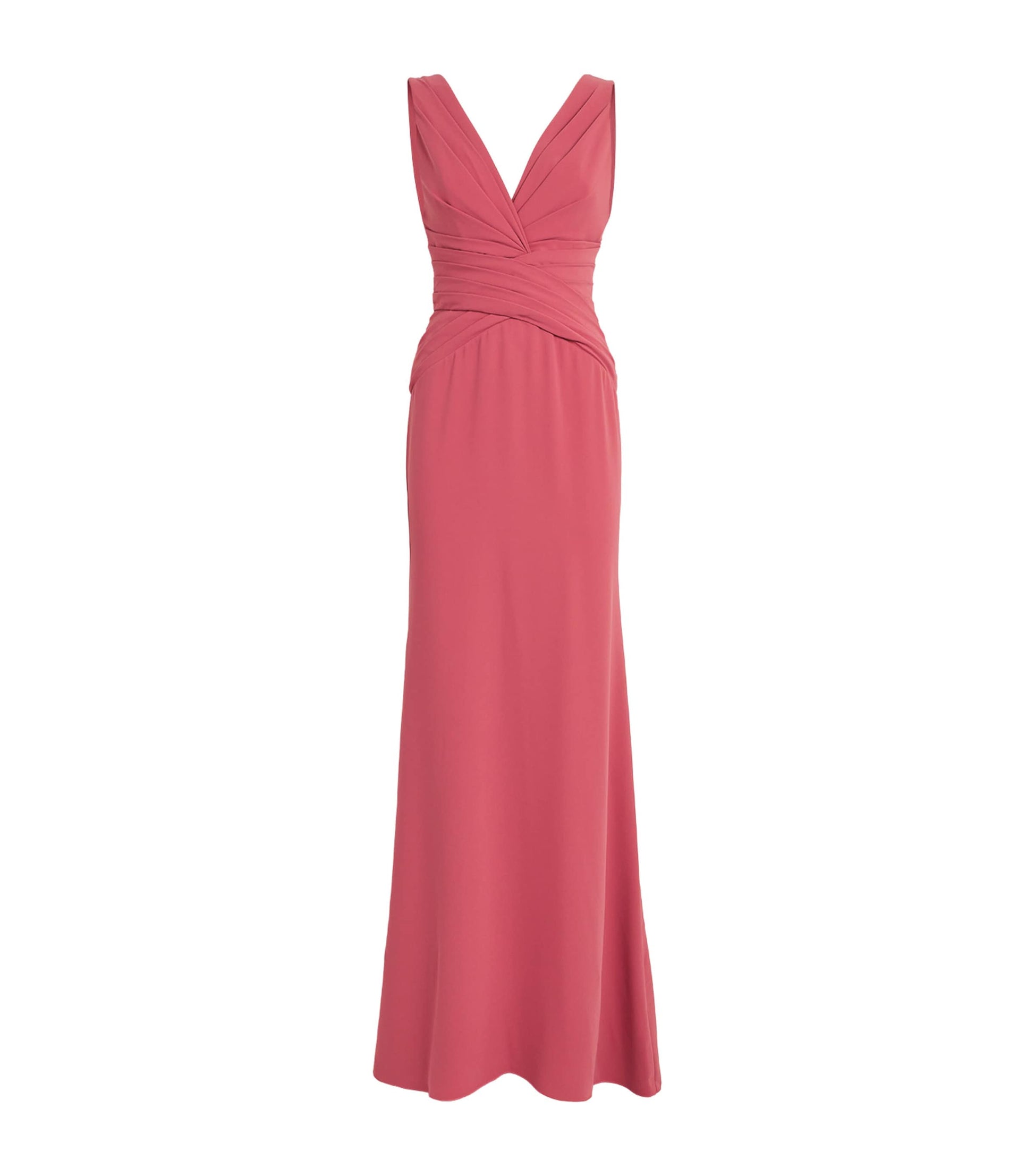 Pink V-Neck Criss-Cross Gown