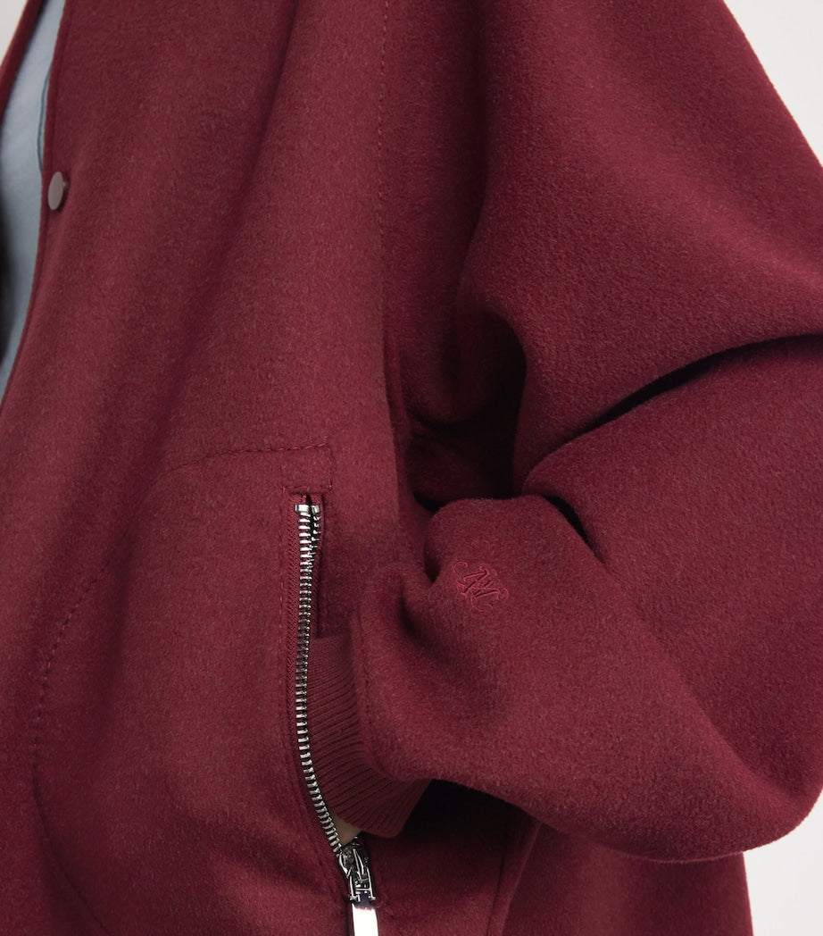Red Virgin Wool Bomber Jacket