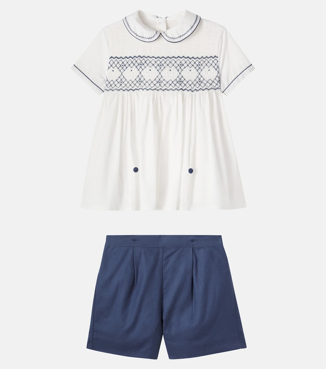 Pepa London - Smocked cotton top and shorts set