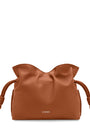 Mini Leather Flamenco Clutch Shoulder Bag SQUIRREL